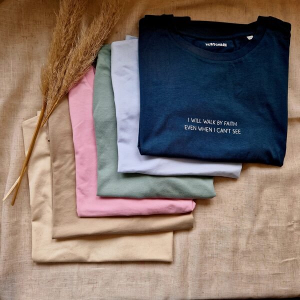 walk by faith christelijk shirt verschijn duurzame kleding